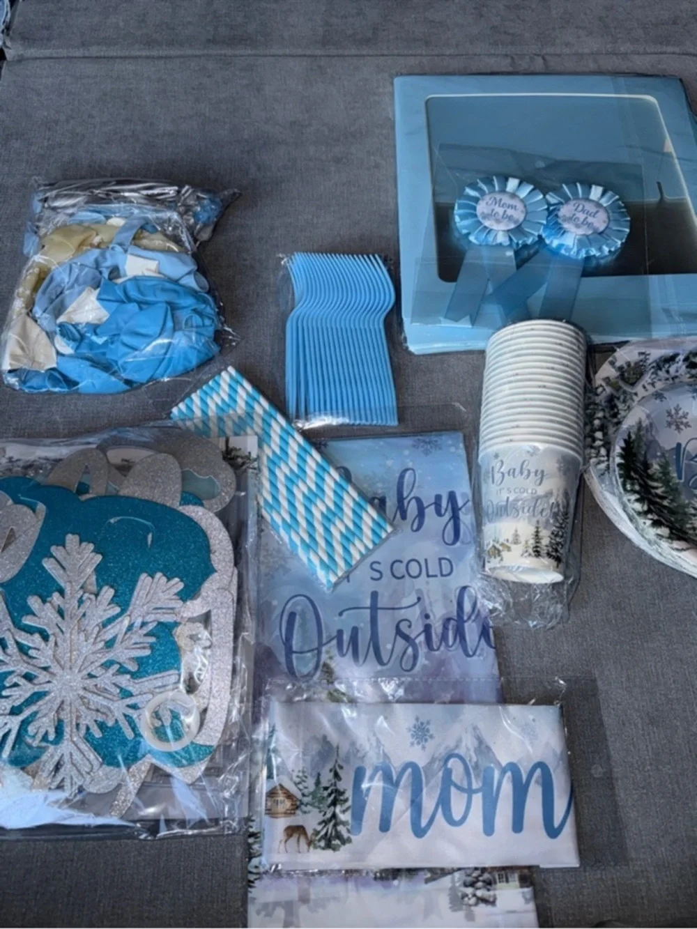 Winter Blue 'Baby It's Cold Outside' Baby Shower Party Kit